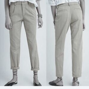 By Anthropologie Scout Tapered Cream Trouser 100% Lyocell Spring Pant Sz 27